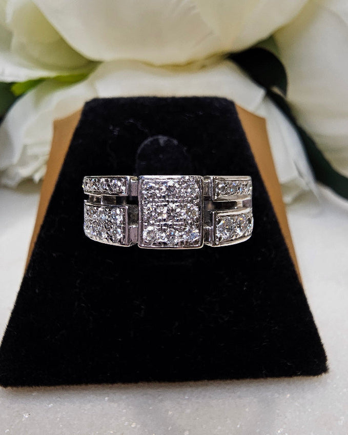 Canturi "Cubism" Diamond Pave Ring 18ct White Gold