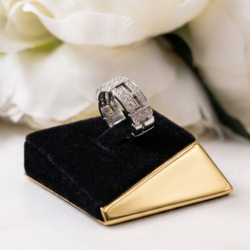 Canturi "Cubism" Diamond Pave Ring 18ct White Gold