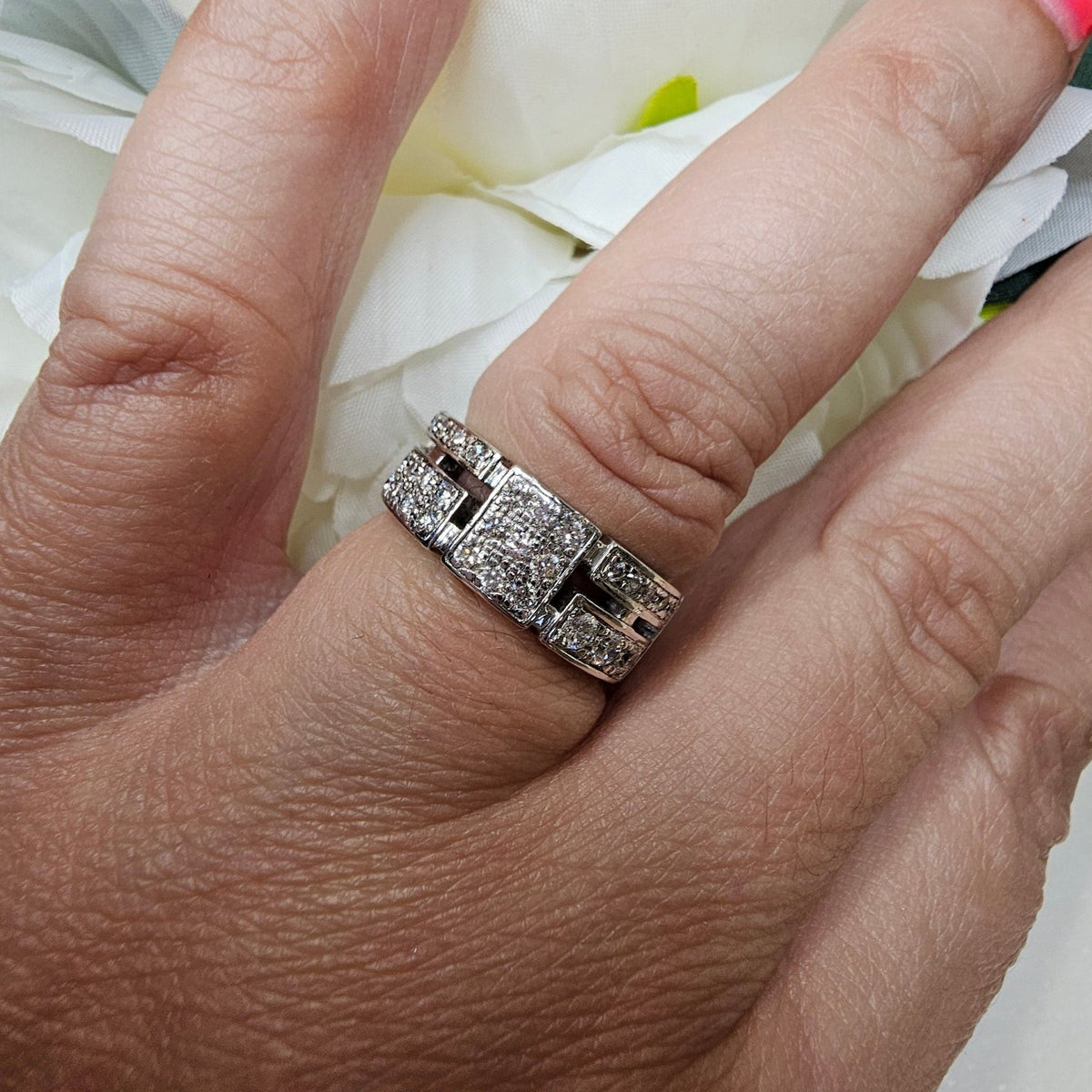 Canturi "Cubism" Diamond Pave Ring 18ct White Gold