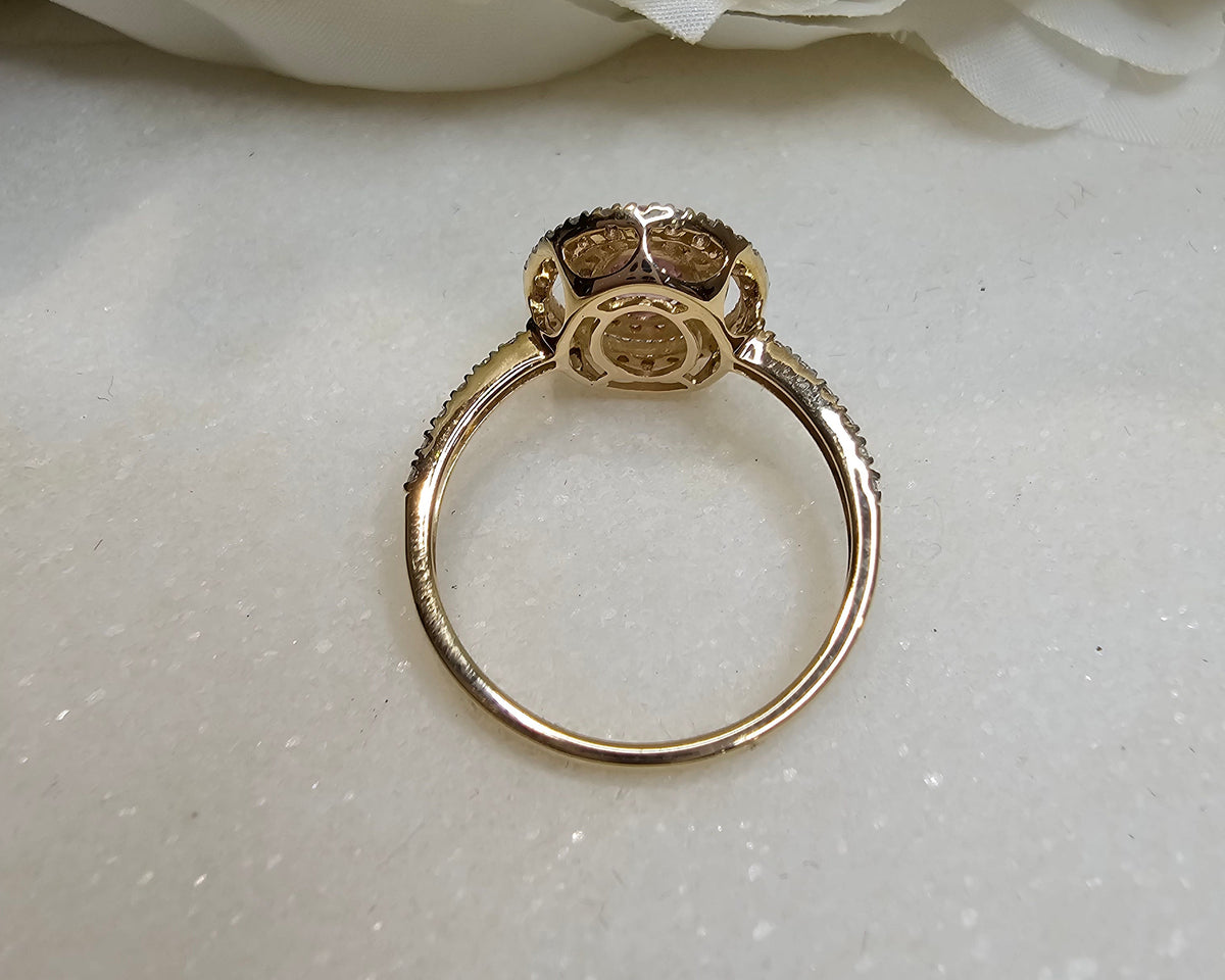 Pink Sapphire & Diamond Set ‘Double Halo’ Ring.
