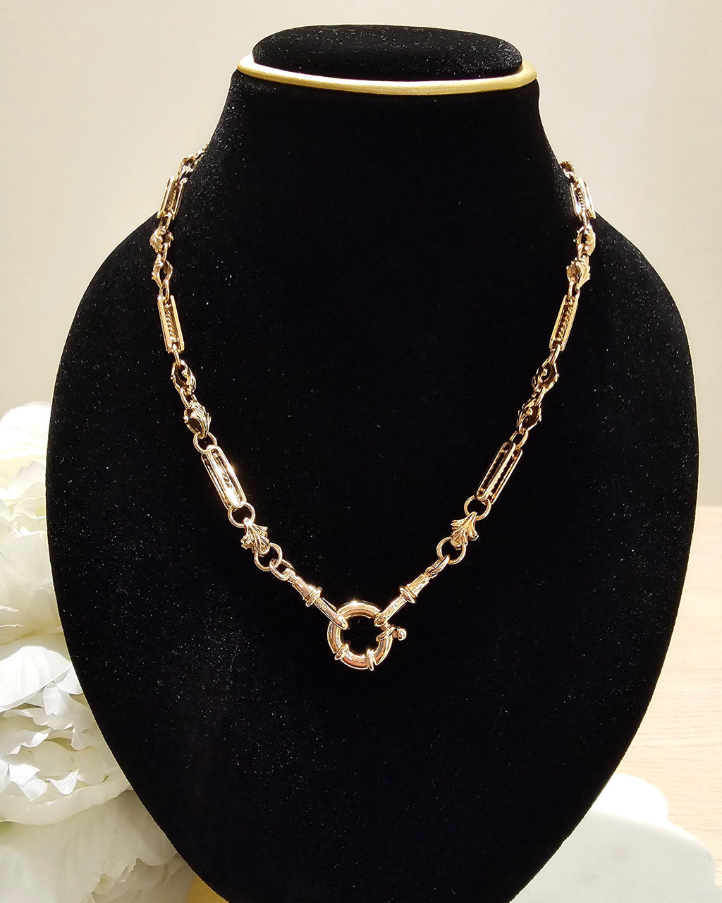 9ct Rose Gold Decorative Fancy Albert chain Necklace