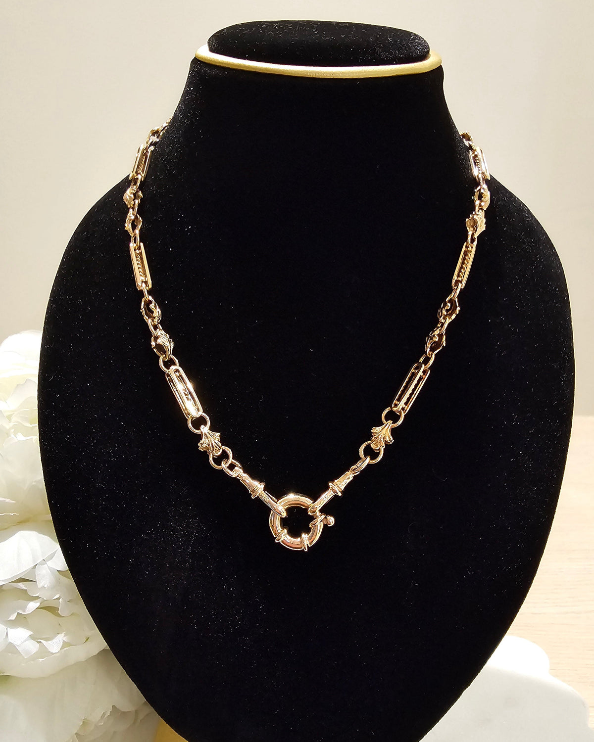 9ct Rose Gold Decorative Fancy Albert chain Necklace