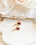 9ct Rose Gold Garnet Drop Earrings
