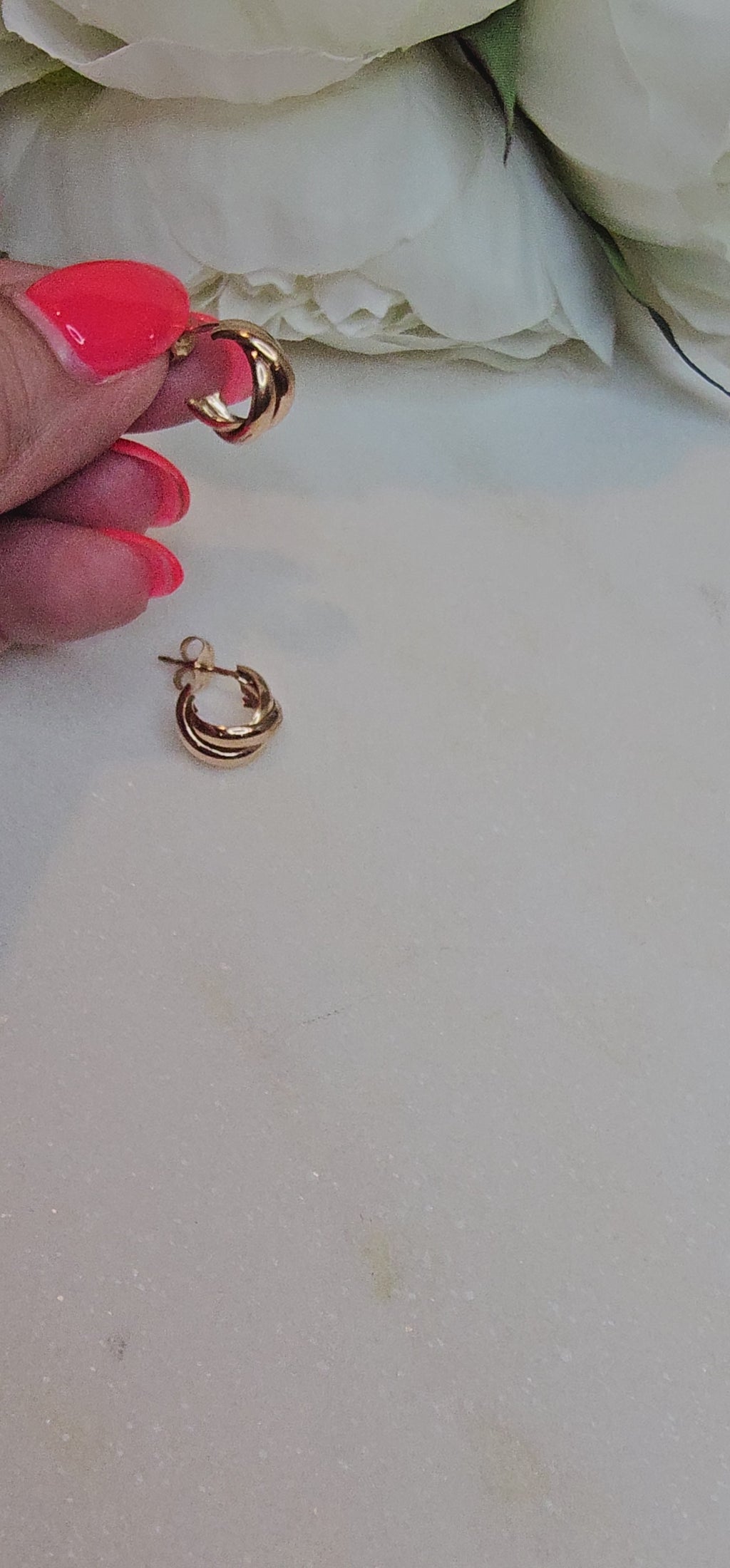 9ct Rose Gold Twisted Hoop Earrings