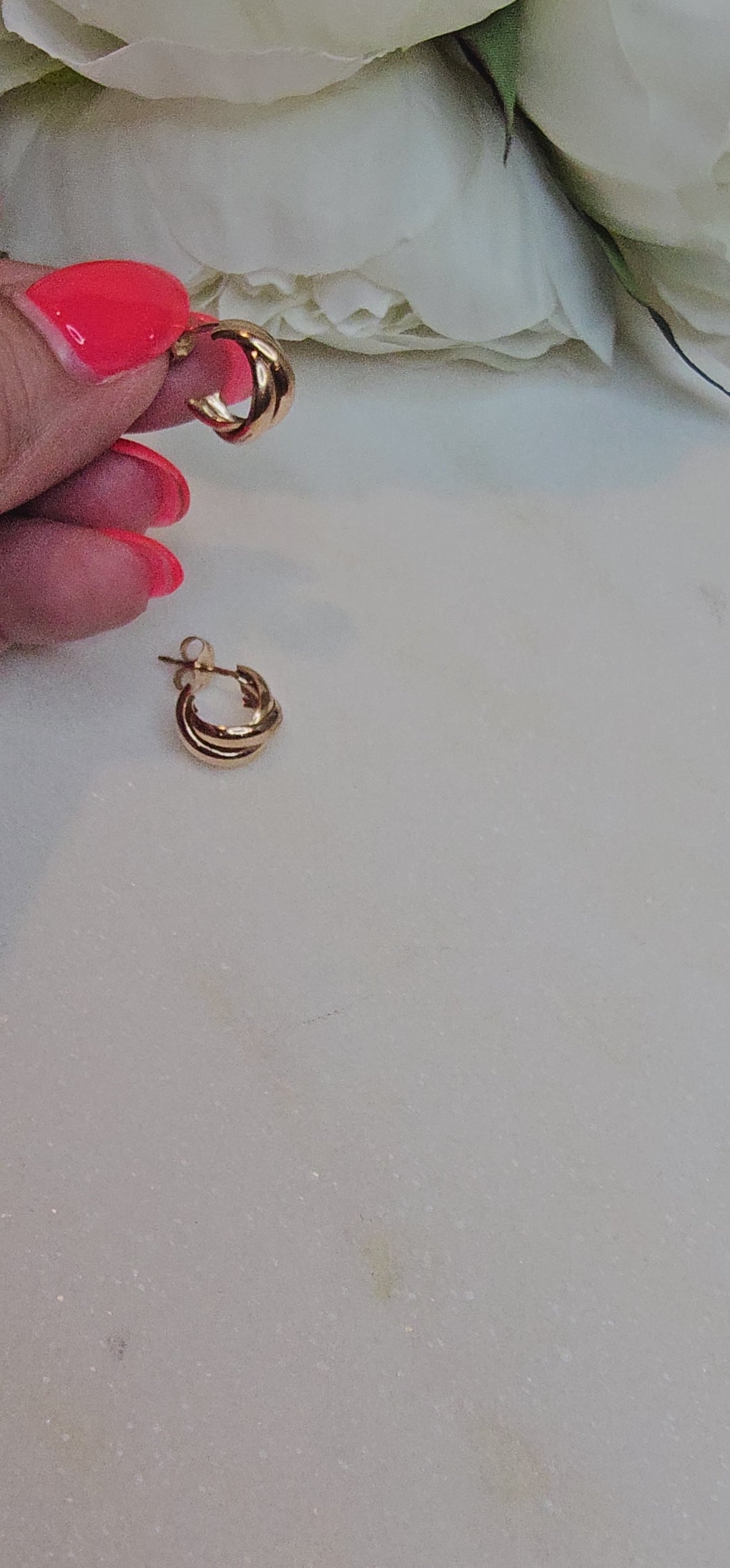 9ct Rose Gold Twisted Hoop Earrings