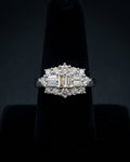 Baguette and Round Diamond Ring set in 18ct W/G