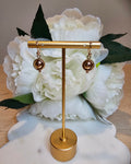 9ct Rose Gold Drop Earrings with swivel ball