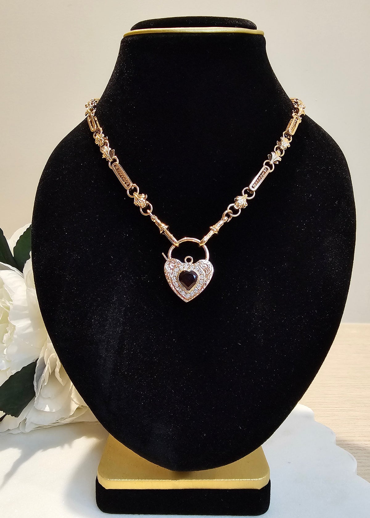 9ct Rose Gold Decorative Fancy Albert chain Necklace