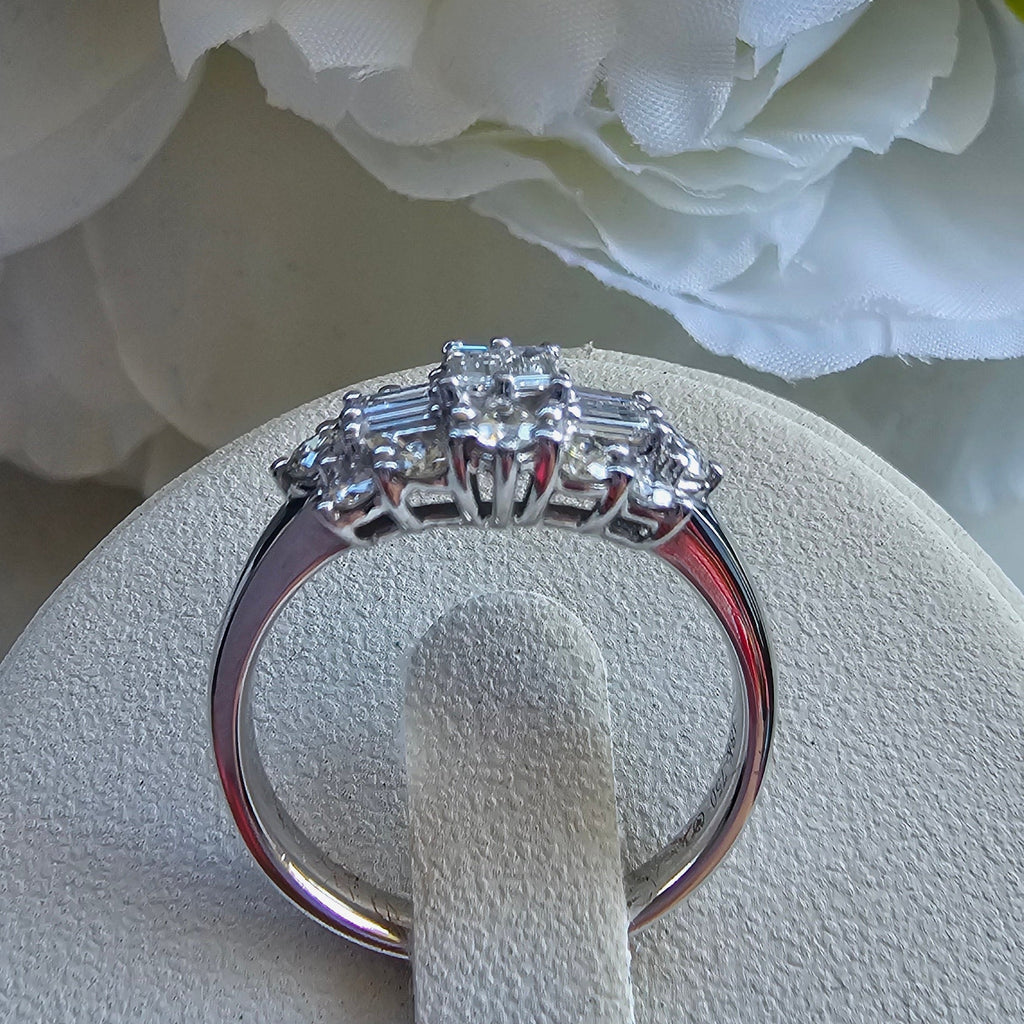 Baguette and Round Diamond Ring set in 18ct W/G