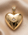 9ct Yellow Gold Heart Shaped Diamond Enhancer Pendant