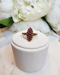 9ct Navette Ring with Thai Rubies