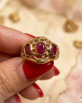 Ruby Ring 3 Stone set in 9ct Yellow Gold