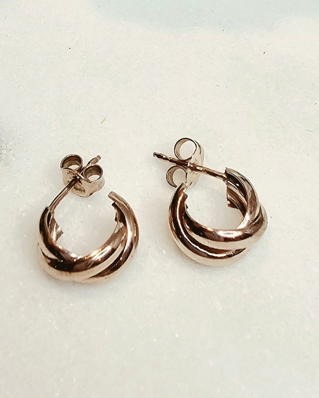 9ct Rose Gold Twisted Hoop Earrings
