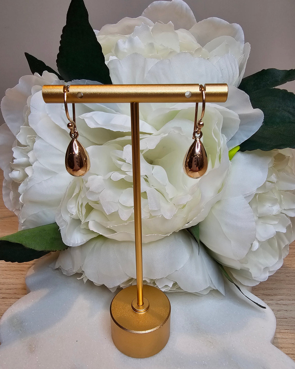 9ct Rose Gold Tear Drop Earrings