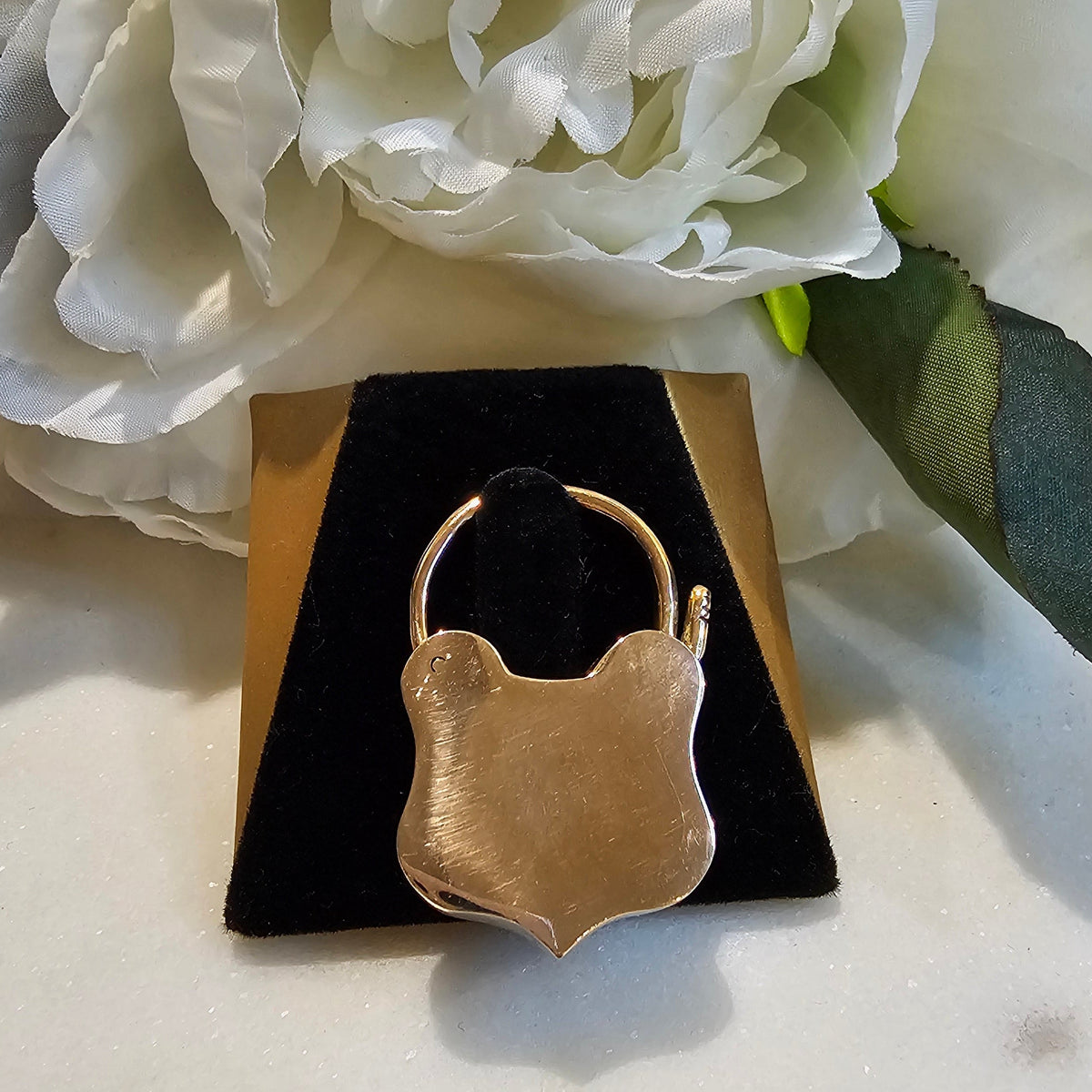 9ct Rose Gold Aquamarine and Seed Pearl Padlock