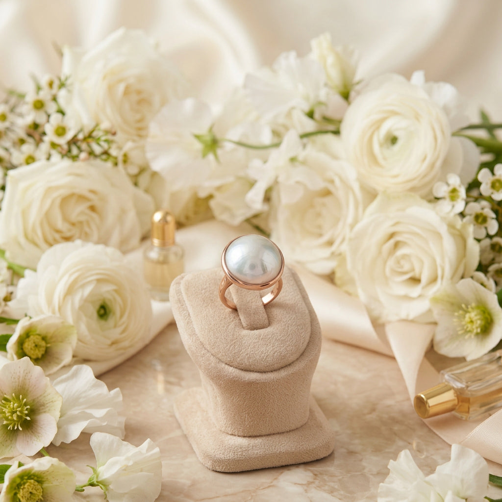9ct Rose Gold Mabe Pearl Ring