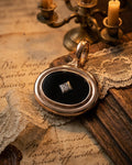 9ct Rose Gold Onyx and Diamond Enhancer Pendant