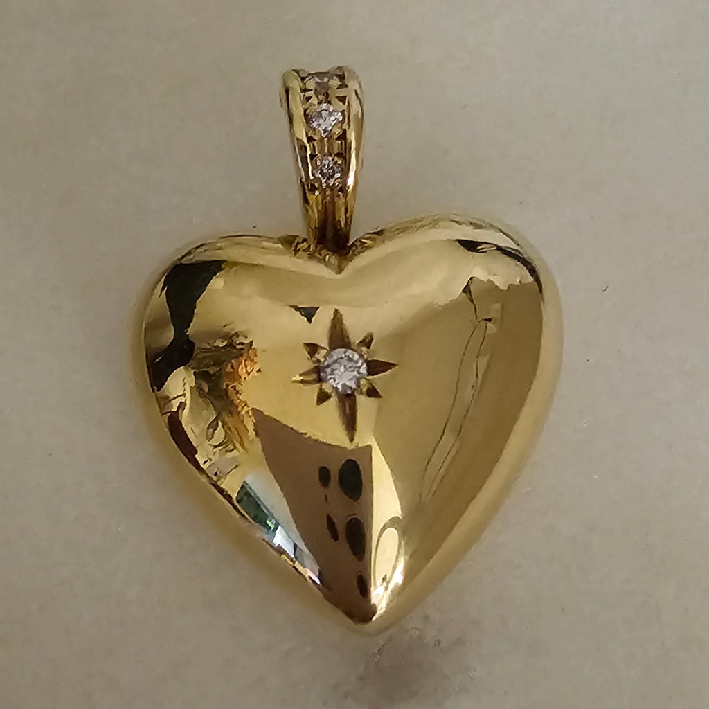 9ct Yellow Gold Heart Shaped Diamond Enhancer Pendant