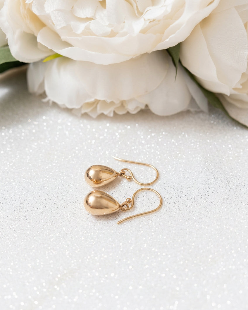 9ct Rose Gold Tear Drop Earrings