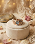 9ct Blue Topaz Heart Dome Ring